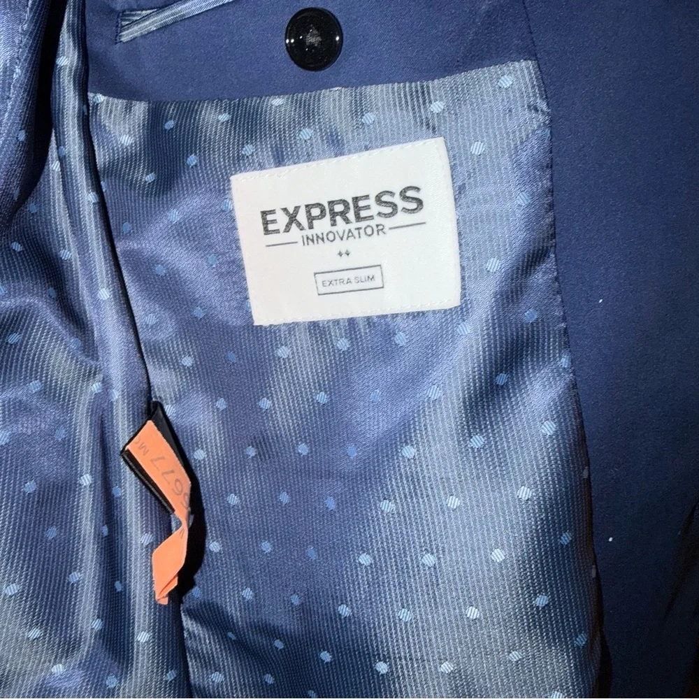 Express Men Slim Blue Suit Jacket 36 Short